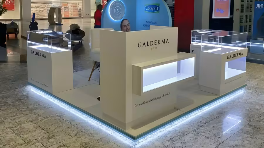 Custom kiosk fabrication by New Royal Advertising