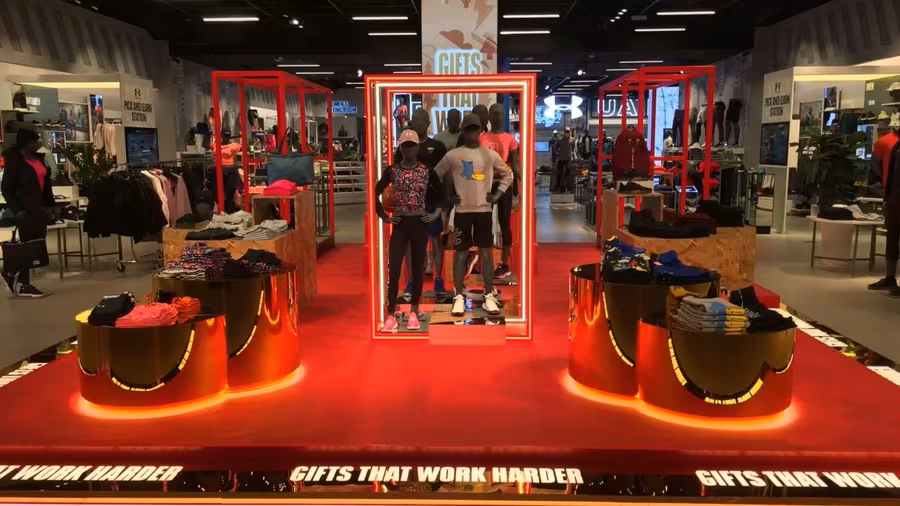 Under Armour gift display by New Royal Advertising