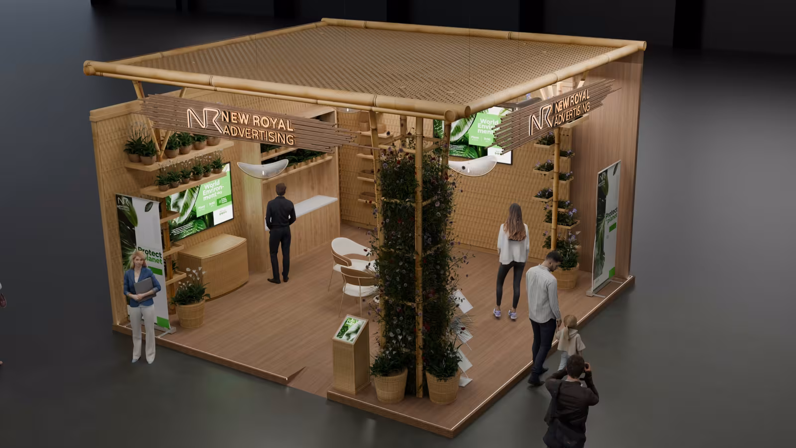 Custom beauty exhibition stand design for Beautyworld Middle East Dubai, New Royal