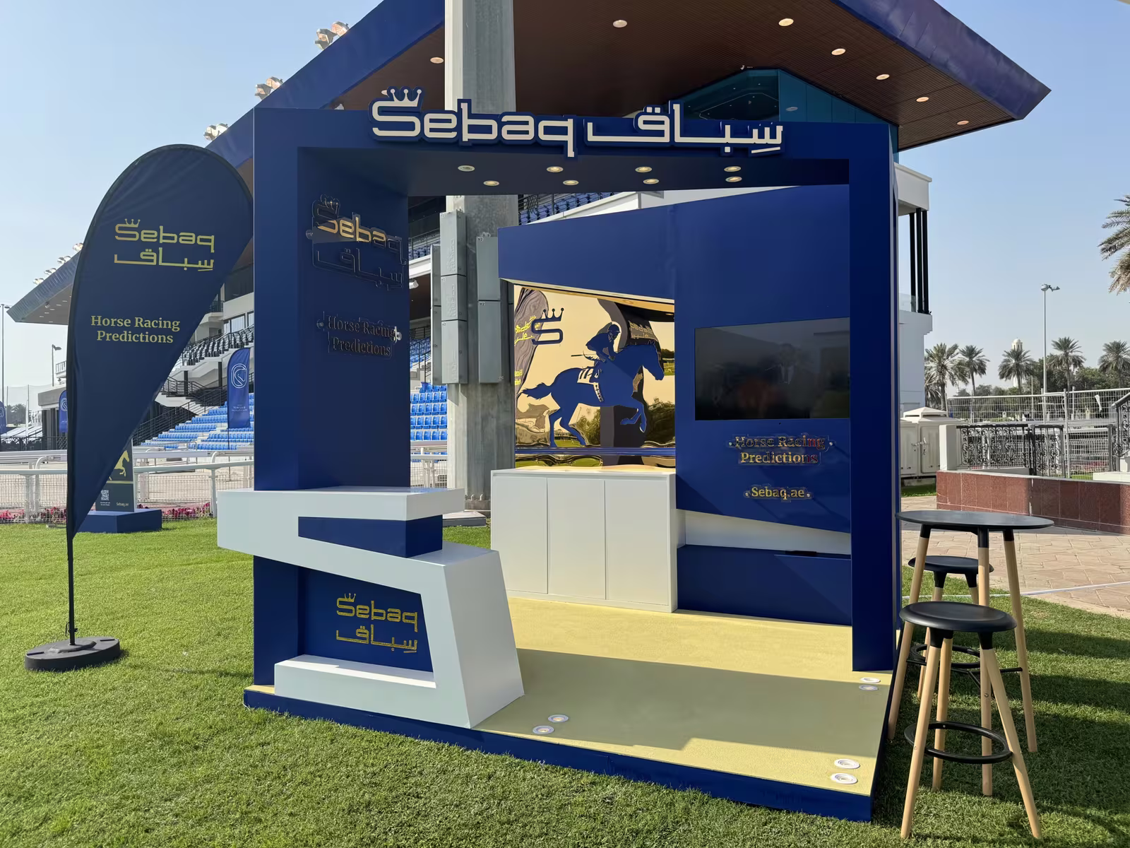 Sebaq's Stunning Racecourse Activation by Custom Build Exhibition Stand Builders in Dubai