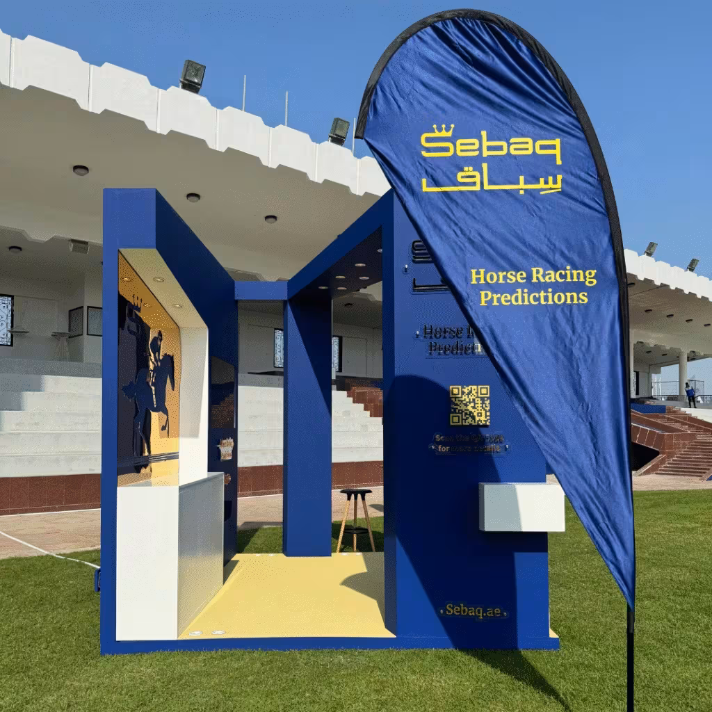 Sebaq's Stunning Racecourse Activation by Custom Build Exhibition Stand Builders in Dubai